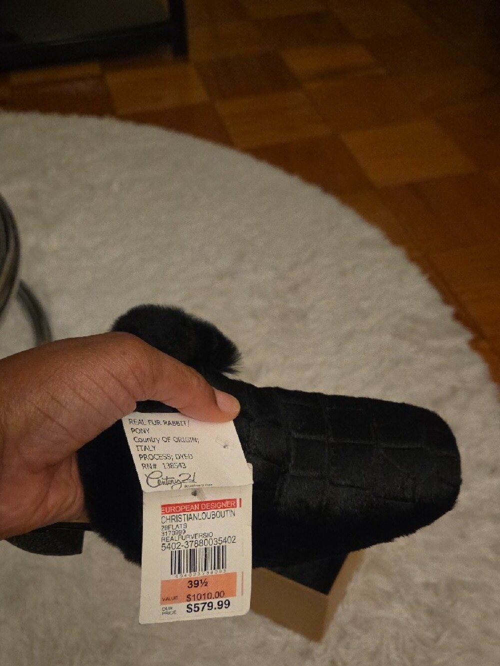 Black Fur Slide Mules - Women - Picture 7 of 7